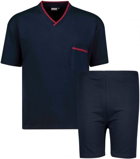 Adamo Ben Short sleeve Pyjama Navy - Herrenunterwäsche & bademode - Herrenunterwäsche & Bademode in großen Größen