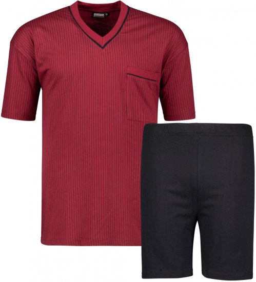 Adamo Gustav Short sleeve Pyjama Burgundy - Herrenunterwäsche & bademode - Herrenunterwäsche & Bademode in großen Größen