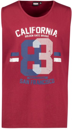 Adamo Golden Gate Comfort Fit Printed Tank-top Burgundy - Herren-T-Shirts - Herren-T-Shirts in großen Größen