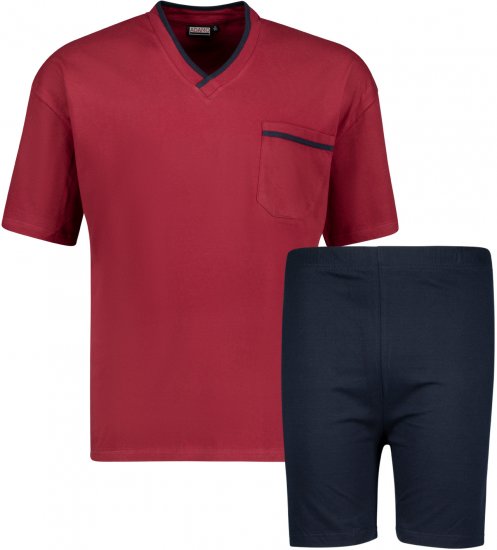 Adamo Ben Short sleeve Pyjama Burgundy - Herrenunterwäsche & bademode - Herrenunterwäsche & Bademode in großen Größen
