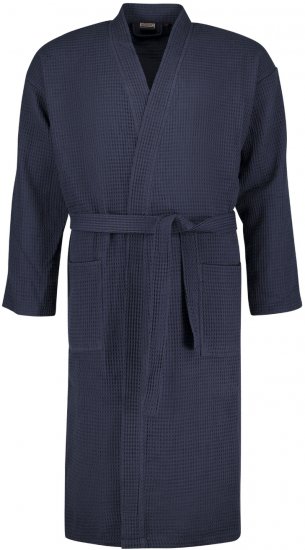 Adamo Jadon Waffelpiqué Bathrobe Navy - Herrenunterwäsche & bademode - Herrenunterwäsche & Bademode in großen Größen