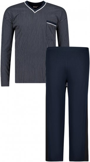 Adamo Gustav Long sleeve Pyjama Navy - Herrenunterwäsche & bademode - Herrenunterwäsche & Bademode in großen Größen
