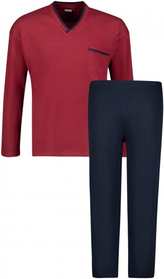 Adamo Beppo Long Sleeve Pyjama Burgundy - Herrenunterwäsche & bademode - Herrenunterwäsche & Bademode in großen Größen