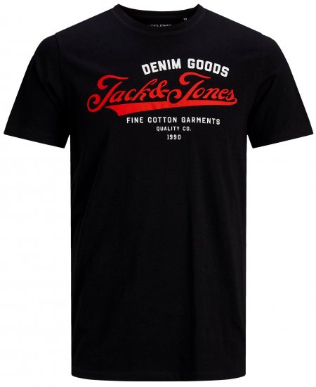 Jack & Jones Elogo T-Shirt Black - Herren-T-Shirts - Herren-T-Shirts in großen Größen
