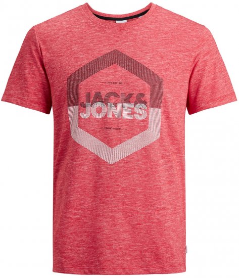 Jack & Jones Elight Crew Neck T-shirt Red - Herren-T-Shirts - Herren-T-Shirts in großen Größen