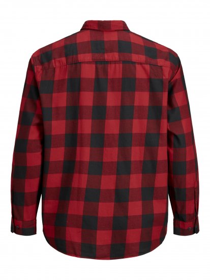 Jack & Jones Gingham Shirt L/S Brick Red - Herrenhemden - Herrenhemden in großen Größen