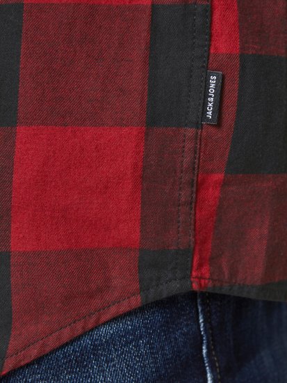 Jack & Jones Gingham Shirt L/S Brick Red - Herrenhemden - Herrenhemden in großen Größen