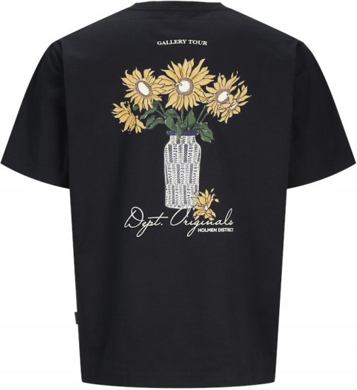 Jack & Jones Lington Back And Front Print Crew Neck T-Shirt Black - Herren-T-Shirts - Herren-T-Shirts in großen Größen