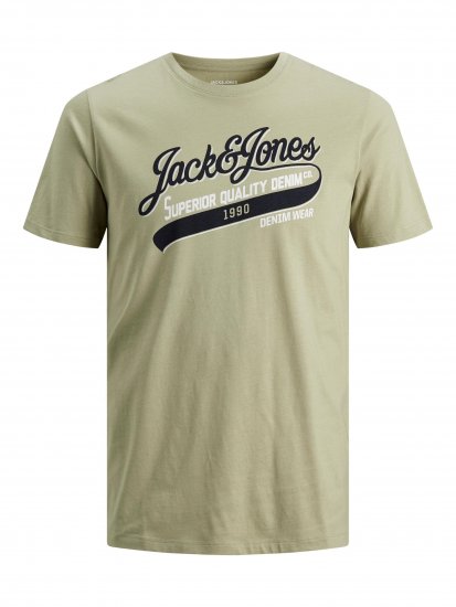 Jack & Jones JJELOGO TEE Light Green - Herren-T-Shirts - Herren-T-Shirts in großen Größen
