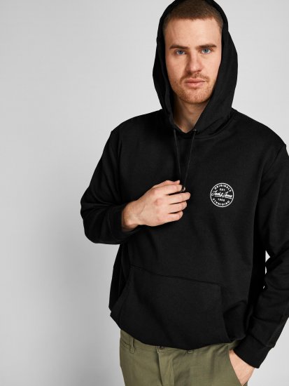 Jack & Jones JJESHARK SWEAT Hoodie Black - Herren-sweater und -hoodies - Herren-Sweater und -Hoodies in großen Größen
