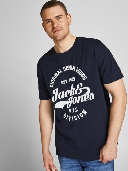 Jack & Jones JJERAFA TEE Navy - Herren-T-Shirts - Herren-T-Shirts in großen Größen
