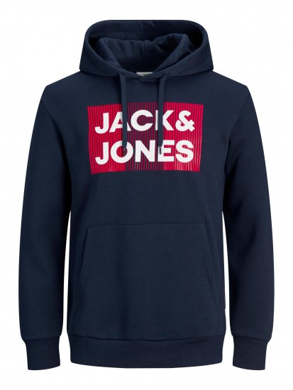 Jack & Jones JJECORP Hoodie Navy - Herren-sweater und -hoodies - Herren-Sweater und -Hoodies in großen Größen