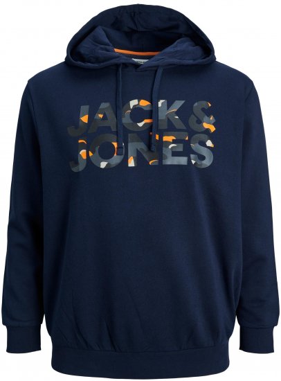 Jack & Jones JJRAMP Hoodie Navy - Herren-Sweater und -Hoodies in großen Größen - Herren-Sweater und -Hoodies in großen Größen