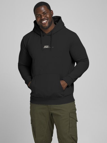 Jack & Jones JPRBLABOOSTER SWEAT Black - Herren-sweater und -hoodies - Herren-Sweater und -Hoodies in großen Größen
