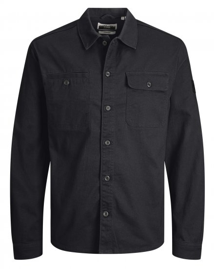 Jack & Jones JCOBEN LS Overshirt Black - Herrenhemden - Herrenhemden in großen Größen