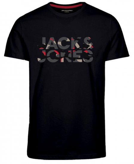 Jack & Jones JJRAMP T-Shirt Soldier Print Black - Herrenkleidung in großen Größen - Herrenkleidung in großen Größen