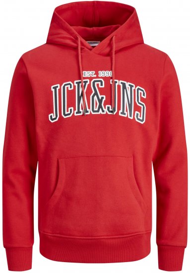 Jack & Jones JJCEMB Hoodie Red - Herren-sweater und -hoodies - Herren-Sweater und -Hoodies in großen Größen