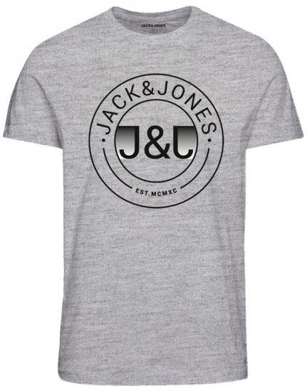 Jack & Jones JJMILAS T-Shirt Grey - Herren-T-Shirts in großen Größen - Herren-T-Shirts in großen Größen