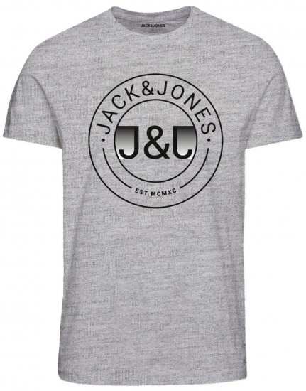 Jack & Jones JJMILAS T-Shirt Grey - Herren-T-Shirts - Herren-T-Shirts in großen Größen