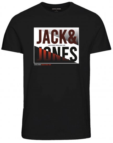 Jack & Jones JJSCOTT TEE Black - Herren-T-Shirts - Herren-T-Shirts in großen Größen