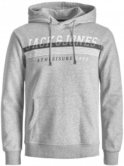 Jack & Jones JJIRON Hoodie Grey - Herren-sweater und -hoodies - Herren-Sweater und -Hoodies in großen Größen