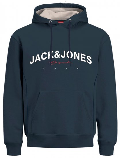 Jack & Jones JORFRIDAY Hoodie Navy - Herrenkleidung in großen Größen - Herrenkleidung in großen Größen