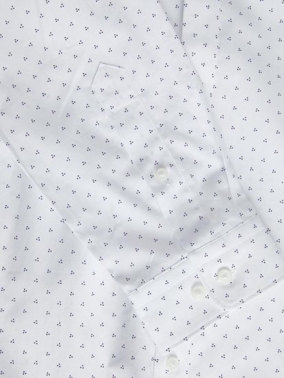 Jack & Jones JPRBLACARDIFF Print Shirt LS White - Herrenhemden - Herrenhemden in großen Größen