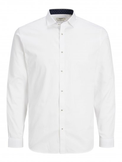 Jack & Jones JPRBLACARDIFF CONTRAST Shirt LS White - Herrenhemden in großen Größen - Herrenhemden in großen Größen