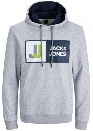 Jack & Jones JCOLOGAN Hoodie Grey - Herren-Sweater und -Hoodies in großen Größen - Herren-Sweater und -Hoodies in großen Größen