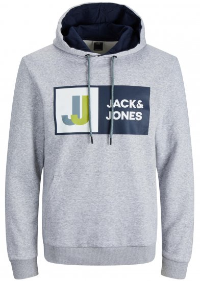 Jack & Jones JCOLOGAN Hoodie Grey - Herren-sweater und -hoodies - Herren-Sweater und -Hoodies in großen Größen
