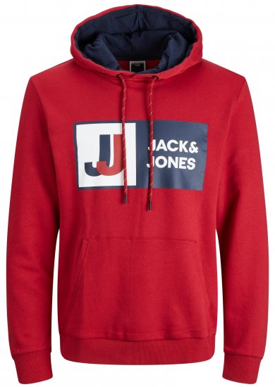 Jack & Jones JCOLOGAN Hoodie Red - Herren-Sweater und -Hoodies in großen Größen - Herren-Sweater und -Hoodies in großen Größen