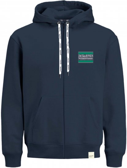 Jack & Jones JORINTERNATIONAL ZIP Hoodie Navy - Herren-sweater und -hoodies - Herren-Sweater und -Hoodies in großen Größen