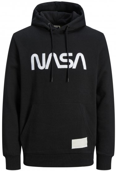 Jack & Jones JCONASA LOGO Hoodie Black - Herren-sweater und -hoodies - Herren-Sweater und -Hoodies in großen Größen