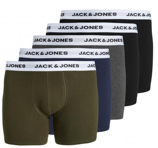 Jack & Jones BASIC White WB Trunks 5-Pack Green - Herrenunterwäsche & bademode - Herrenunterwäsche & Bademode in großen Größen