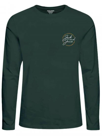 Jack & Jones JORJERRYS TEE LS Green - Herren-T-Shirts - Herren-T-Shirts in großen Größen
