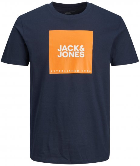 Jack & Jones JJLOCK TEE Dark Blue - Herren-T-Shirts - Herren-T-Shirts in großen Größen