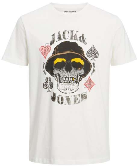 Jack & Jones JORCAPTAIN TEE White - Herren-T-Shirts - Herren-T-Shirts in großen Größen