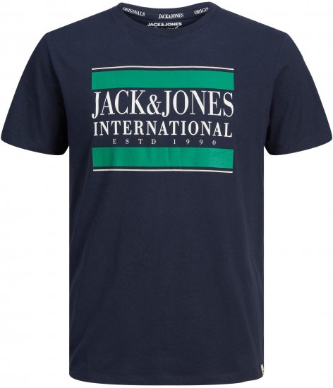 Jack & Jones JORINTERNATIONAL TEE Navy - Herren-T-Shirts - Herren-T-Shirts in großen Größen