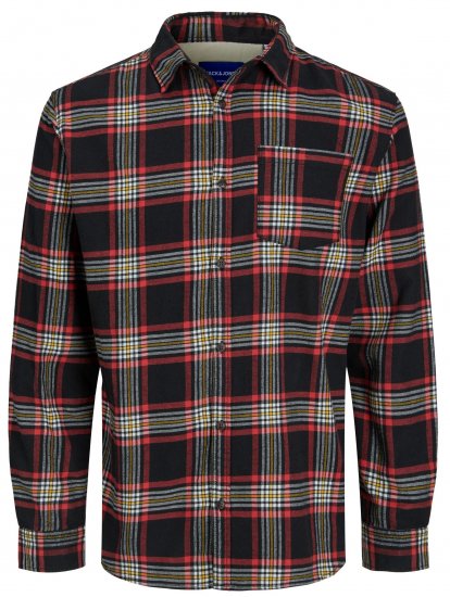 Jack & Jones JOROWEN CHECK COMFORT Shirt Black - Herrenhemden - Herrenhemden in großen Größen
