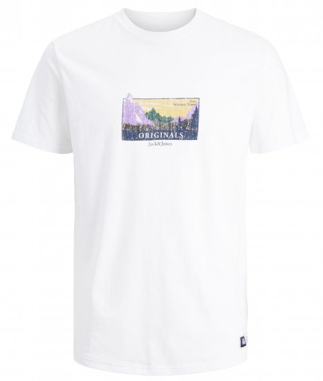 Jack & Jones JORWOODLANDGRAPHIC T-Shirt White - Herren-T-Shirts - Herren-T-Shirts in großen Größen