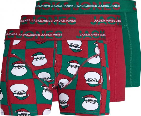 Jack & Jones JACSQUARE SANTA TRUNKS 3 PACK Aventurine - Herrenunterwäsche & bademode - Herrenunterwäsche & Bademode in großen Größen