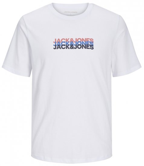 Jack & Jones JJCYBER T-Shirt White - Herren-T-Shirts - Herren-T-Shirts in großen Größen