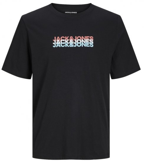 Jack & Jones JJCYBER T-Shirt Black - Herren-T-Shirts - Herren-T-Shirts in großen Größen
