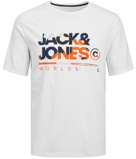 Jack & Jones JJLUKE T-Shirt White - Herren-T-Shirts - Herren-T-Shirts in großen Größen