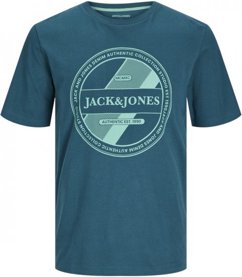 Jack & Jones JJRIO T-Shirt Deep Teal - Herren-T-Shirts - Herren-T-Shirts in großen Größen