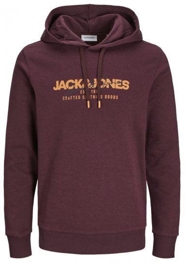 Jack & Jones JJALVIS Hoodie Vineyard Wine - Herren-sweater und -hoodies - Herren-Sweater und -Hoodies in großen Größen
