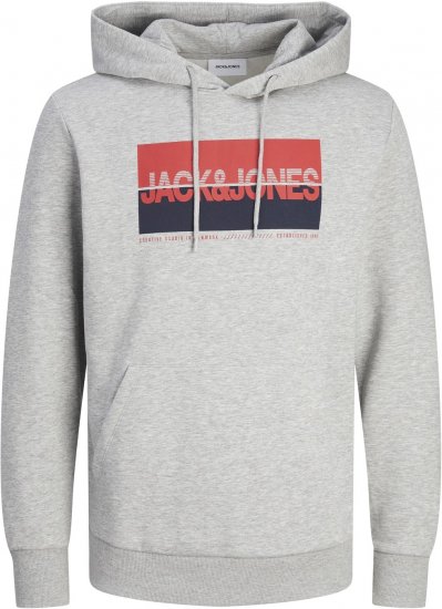 Jack & Jones JJNOLAN Hoodie Light Grey - Herren-sweater und -hoodies - Herren-Sweater und -Hoodies in großen Größen
