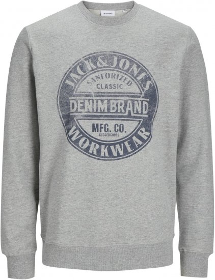 Jack & Jones JJJEANS Sweatshirt Light Grey - Herren-sweater und -hoodies - Herren-Sweater und -Hoodies in großen Größen