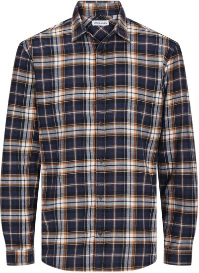 Jack & Jones JOSHUA LS Flannel Shirt Orange - Herrenhemden - Herrenhemden in großen Größen