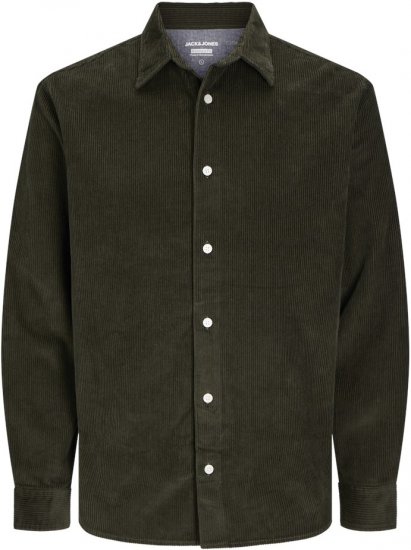 Jack & Jones CORDUROY Shirt Green - Herrenhemden - Herrenhemden in großen Größen